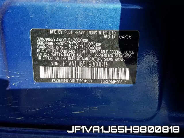 JF1VA1J65H9800818 фото 2