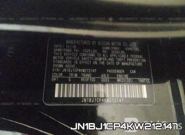 JN1BJ1CP4KW212147 фото 9