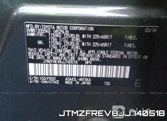 JTMZFREV8JJ740518 фото 10