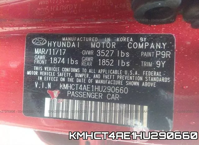 KMHCT4AE1HU290660 фото 10