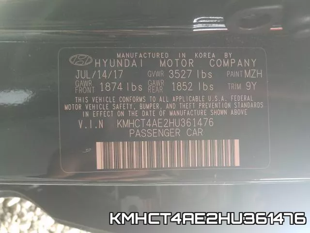 KMHCT4AE2HU361476 фото 2