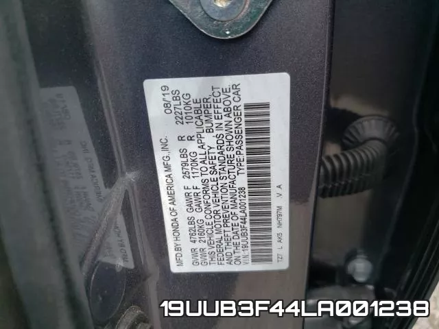 19UUB3F44LA001238 фото 2