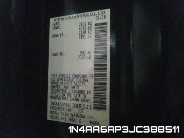 1N4AA6AP3JC388511 фото 2