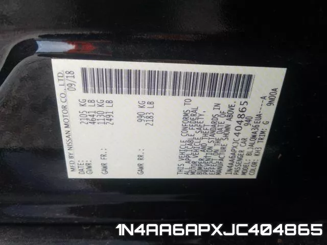 1N4AA6APXJC404865 фото 2