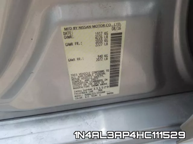 1N4AL3AP4HC111529 фото 2