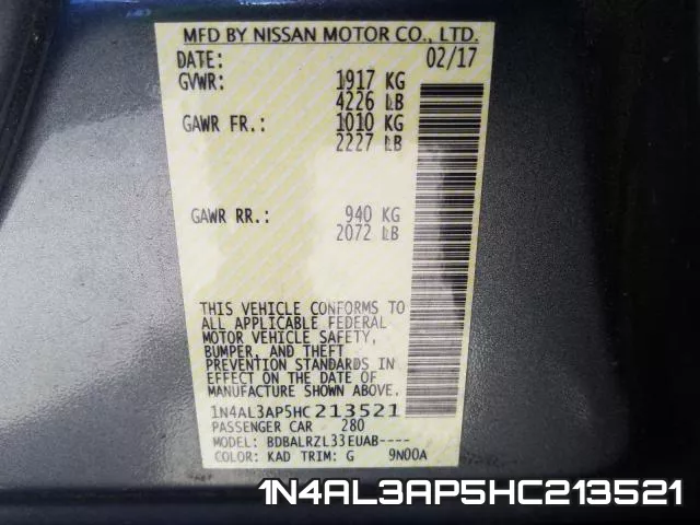 1N4AL3AP5HC213521 фото 2