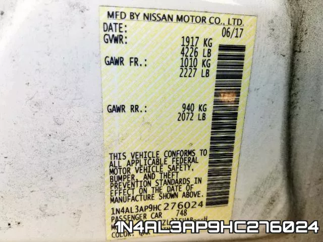 1N4AL3AP9HC276024 фото 2