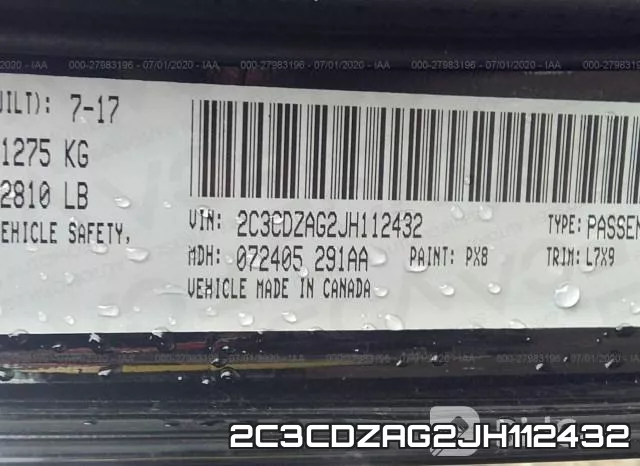2C3CDZAG2JH112432 фото 10