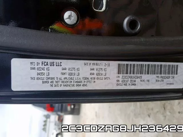 2C3CDZAG8JH236429 фото 2