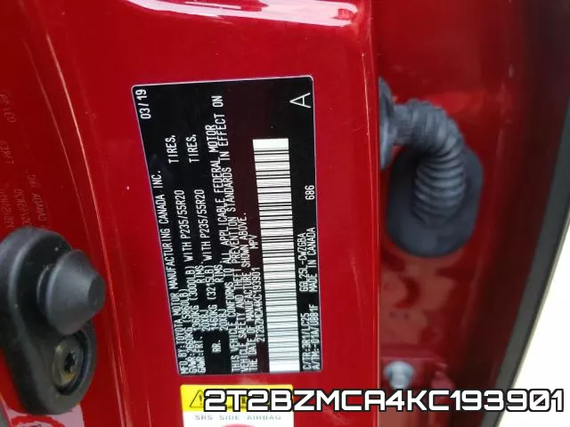 2T2BZMCA4KC193901 фото 2