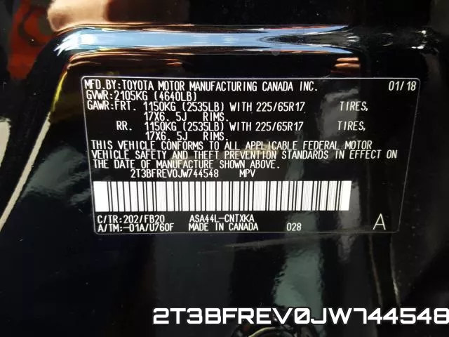 2T3BFREV0JW744548 фото 2