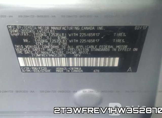 2T3WFREV1HW352870 фото 10