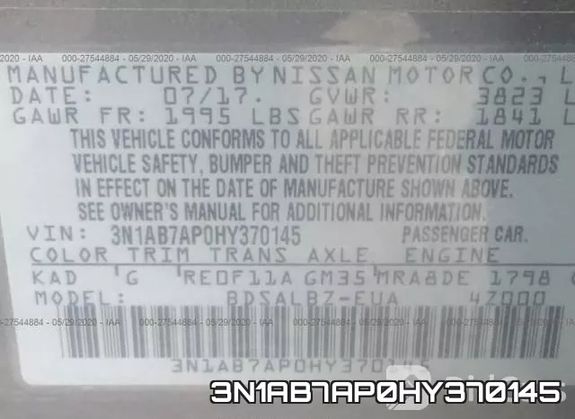 3N1AB7AP0HY370145 фото 10