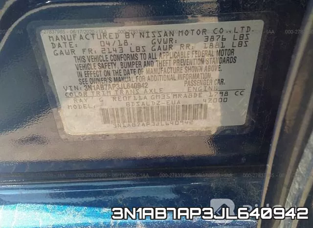3N1AB7AP3JL640942 фото 10