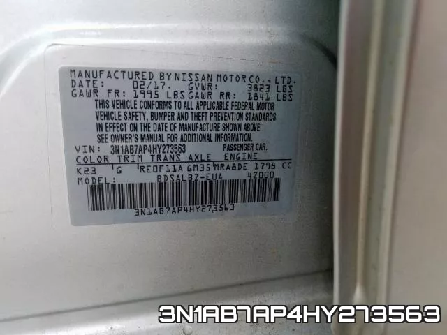 3N1AB7AP4HY273563 фото 2
