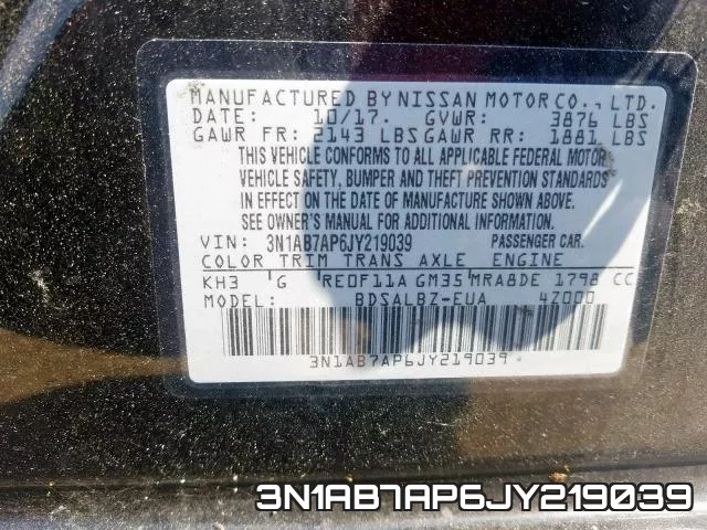 3N1AB7AP6JY219039 фото 2