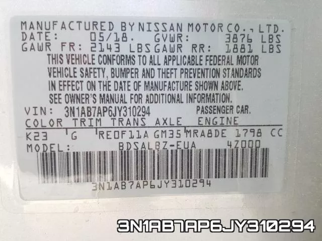 3N1AB7AP6JY310294 фото 2
