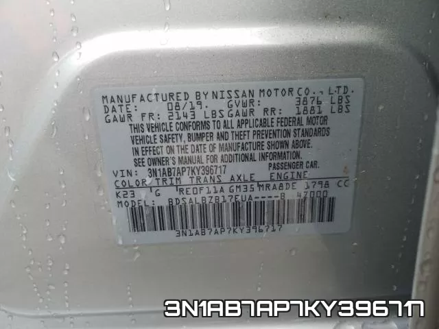 3N1AB7AP7KY396717 фото 2
