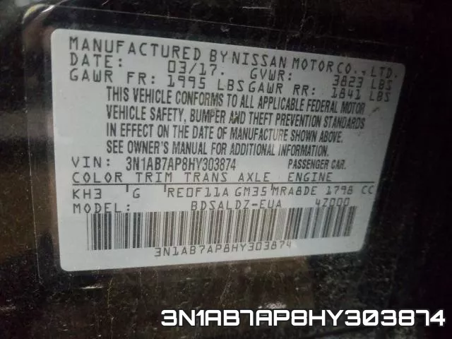 3N1AB7AP8HY303874 фото 2
