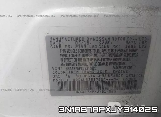 3N1AB7APXJY314025 фото 10