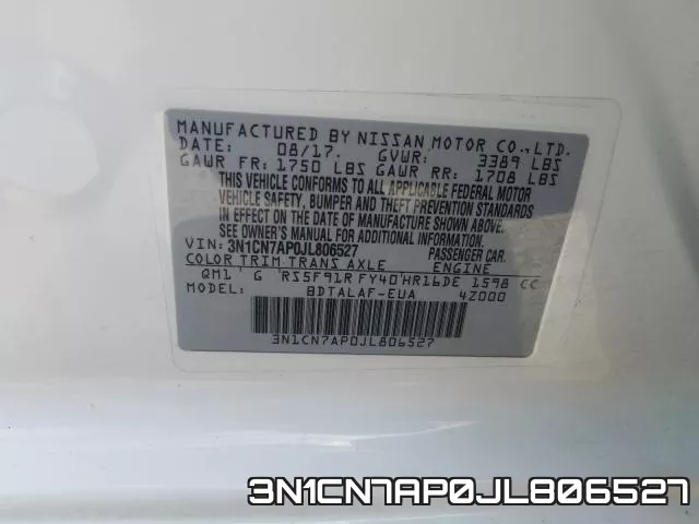 3N1CN7AP0JL806527 фото 2