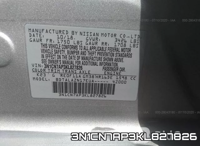 3N1CN7AP3KL827826 фото 10