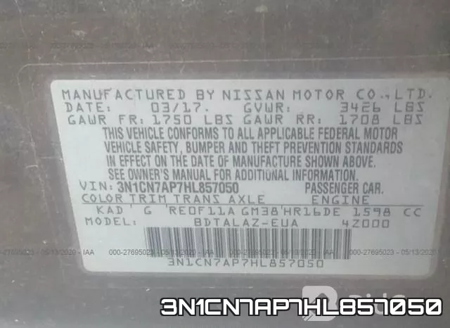 3N1CN7AP7HL857050 фото 9