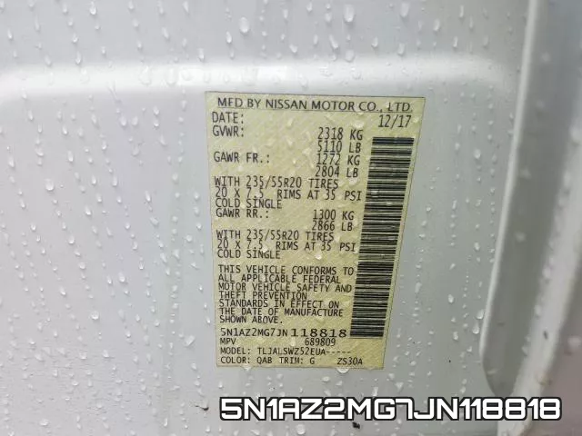 5N1AZ2MG7JN118818 фото 2
