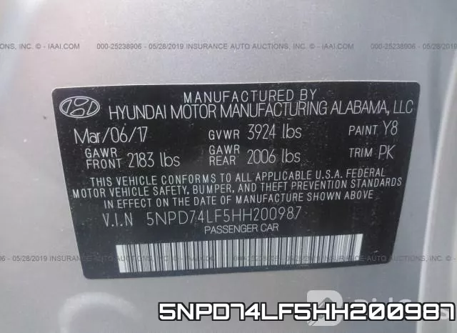 5NPD74LF5HH200987 фото 10