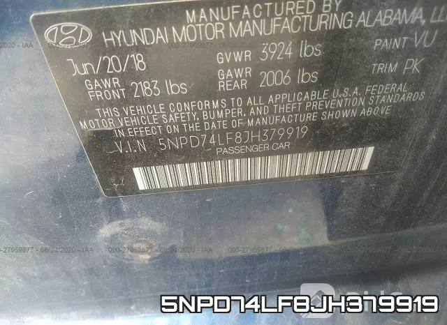 5NPD74LF8JH379919 фото 10