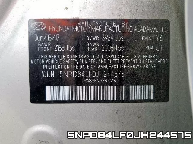 5NPD84LF0JH244575 фото 2