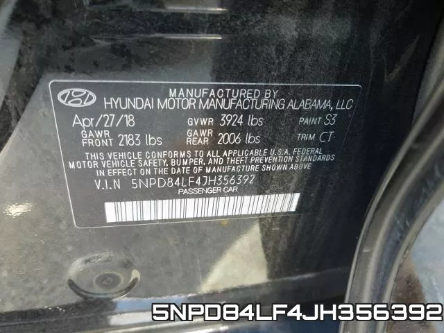 5NPD84LF4JH356392 фото 2