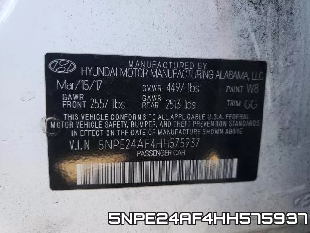 5NPE24AF4HH575937 фото 2