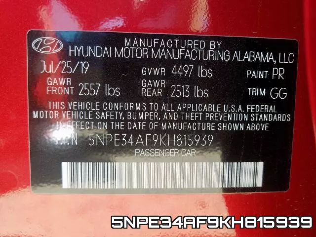 5NPE34AF9KH815939 фото 2