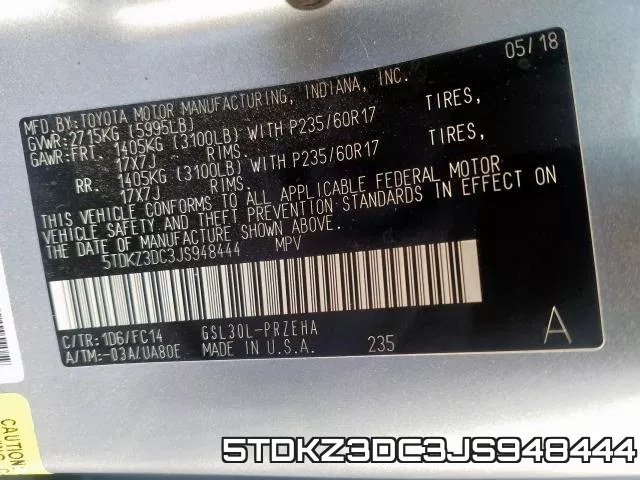 5TDKZ3DC3JS948444 фото 2