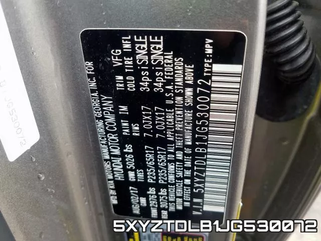 5XYZTDLB1JG530072 фото 2