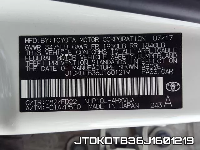 JTDKDTB36J1601219 фото 2