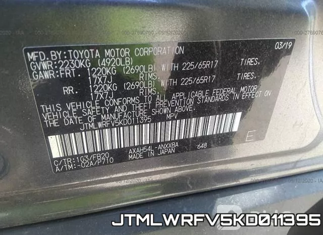 JTMLWRFV5KD011395 фото 10