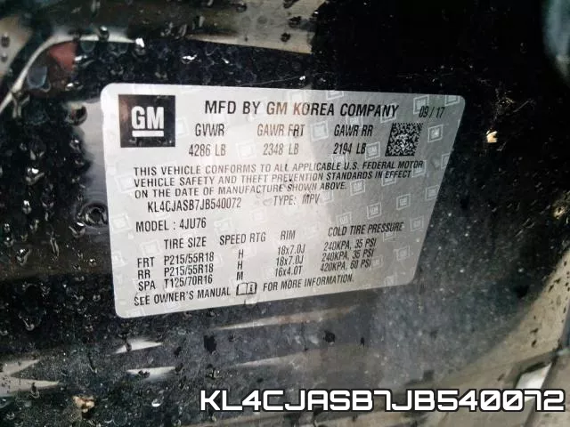 KL4CJASB7JB540072 фото 2