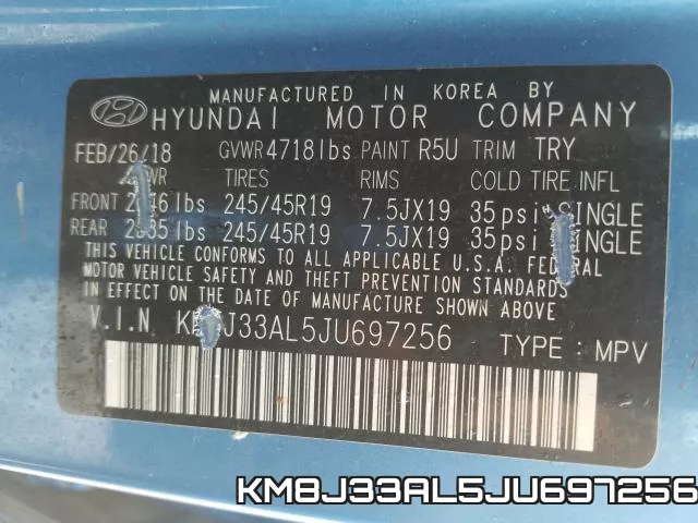 KM8J33AL5JU697256 фото 2