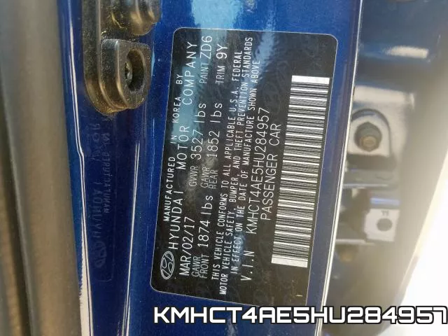 KMHCT4AE5HU284957 фото 2