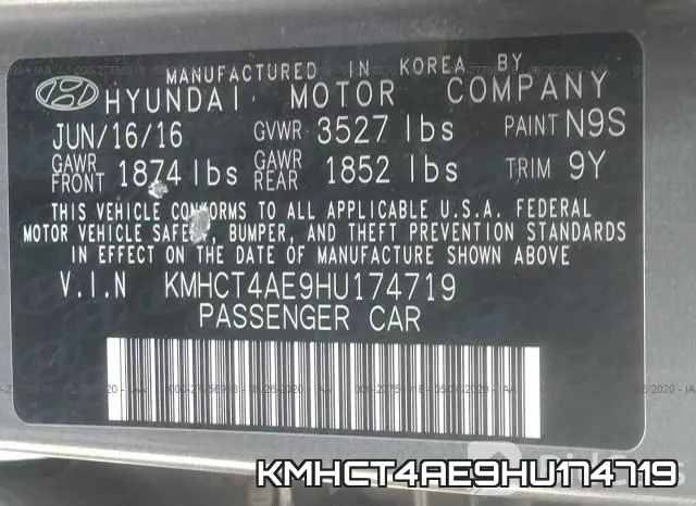 KMHCT4AE9HU174719 фото 10