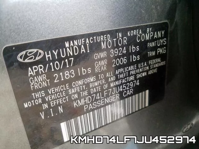 KMHD74LF7JU452974 фото 2