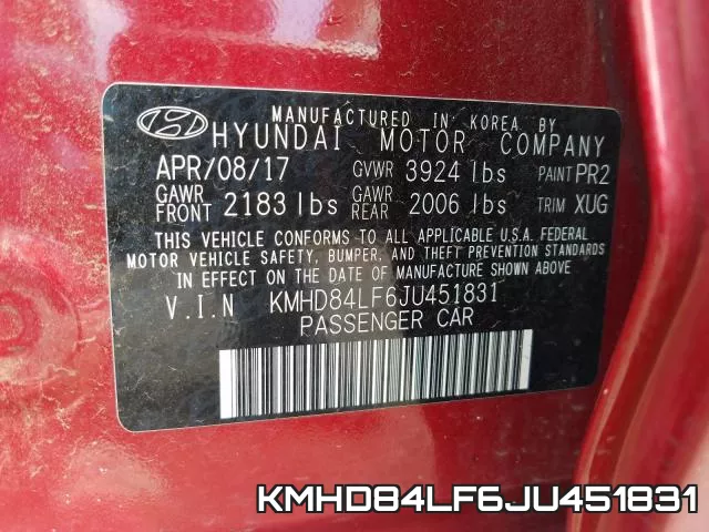 KMHD84LF6JU451831 фото 2