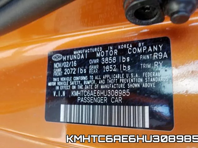 KMHTC6AE6HU308985 фото 2