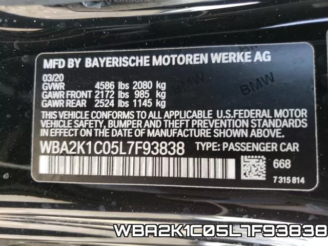 WBA2K1C05L7F93838 фото 2