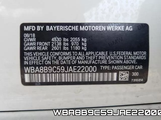 WBA8B9C59JAE22000 фото 2