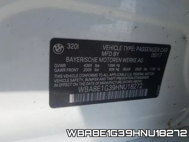 WBA8E1G39HNU18272 фото 2