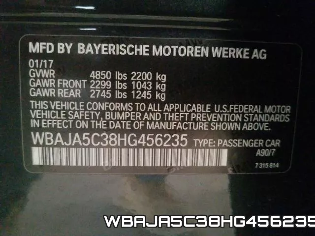 WBAJA5C38HG456235 фото 2