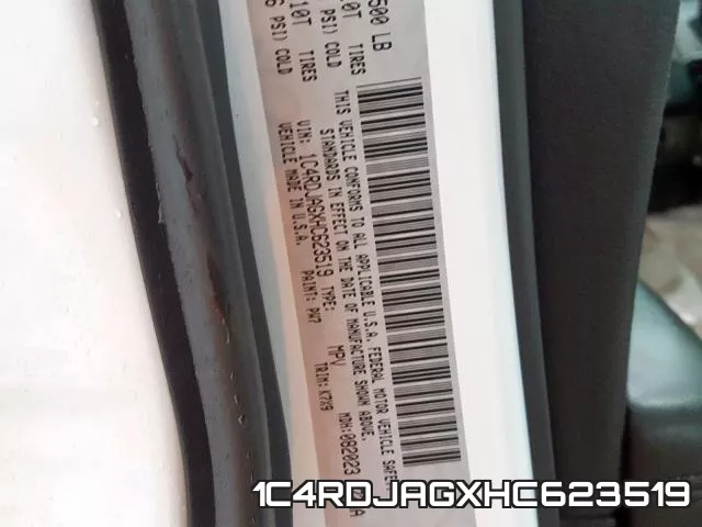 1C4RDJAGXHC623519 фото 2